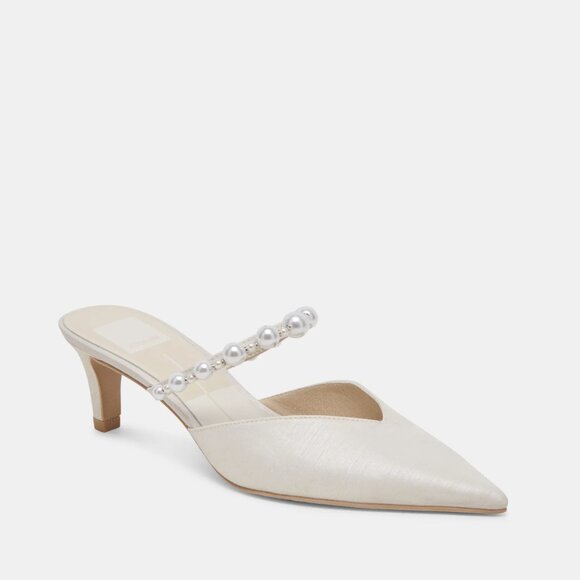 Dolce Vita Sold Out Kanika Pearl Mid Heels Vanilla Pearls Size 7 - Picture 7 of 13